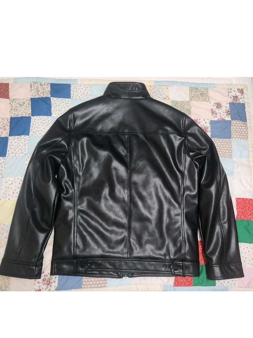 Calvin Klein Everday Essential Faux Leather Jacket M Moto Classic Capsule - Picture 3 of 14